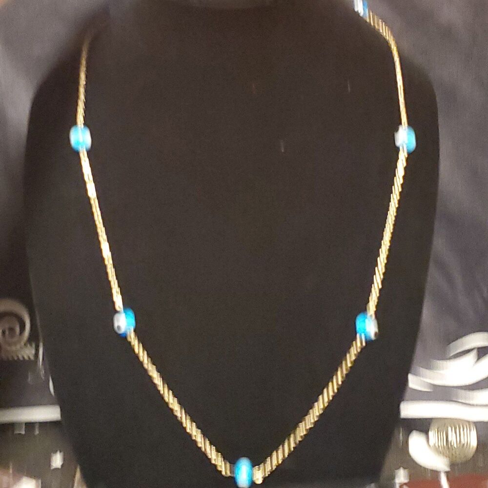 Evil eye gold chain necklace